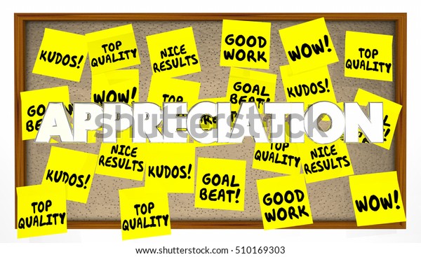 Appreciation Praise Thanks Recognition Notes 3d Stock Illustration ...