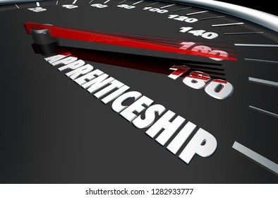 Apprenticeship Job Training Speedometer Words 3d Illustration