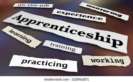 Apprenticeship Newspaper Headlines Work Skill Learning Programs 3d Illustration