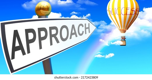 approach-leads-success-shown-sign-phrase-stock-illustration-2172423809