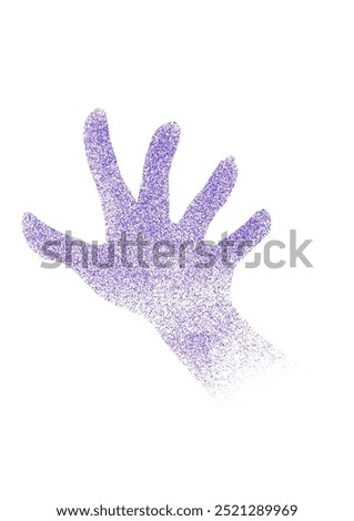 An approaching hand. Illustration of a hand with a horror image.