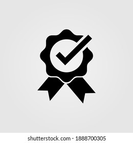 Approval Badge, Quality Certificate Icon. Service Award Sign.