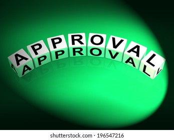 Approval Dice Showing Validation Acceptance and Approved