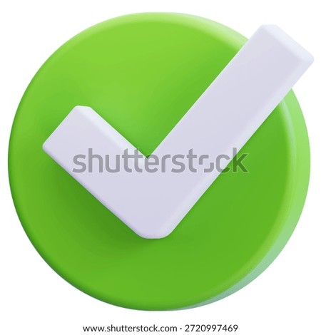 Approved Check Mark Confirmation 3D Icon