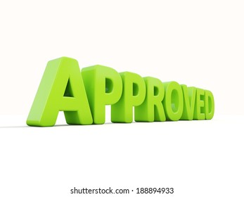 Approved icon on a white background. 3D illustration