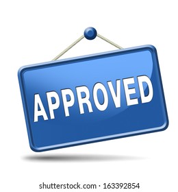 approved passed test and access granted approval and accepted accredited button or icon