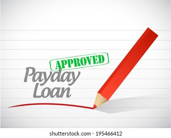 approved payday loan stamp illustration design over a white background
