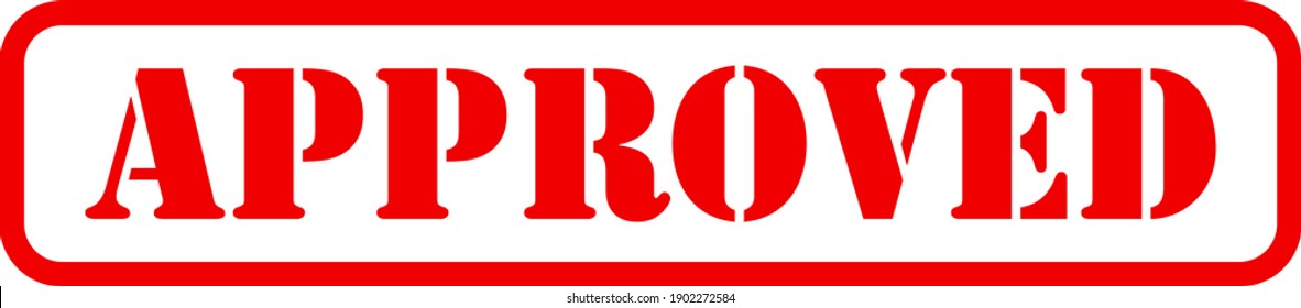 Approved Red Rubber Stamp Stencil Font Stock Illustration 1902272584 ...