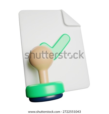 Approved Stamp Verified 3D Rendering Illustration