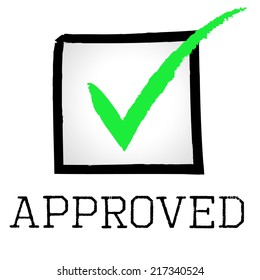 Approved Tick Indicating Yes Assured Confirmed Stock Illustration ...
