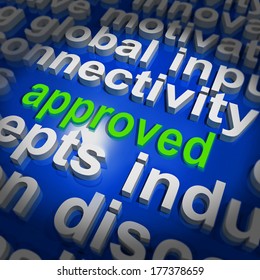 Approved Word Cloud Showing Approved Passed or Verified