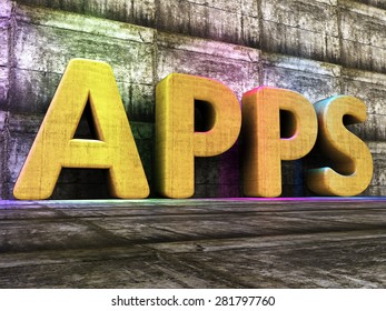 Apps Software Representing Softwares Programs And Internet