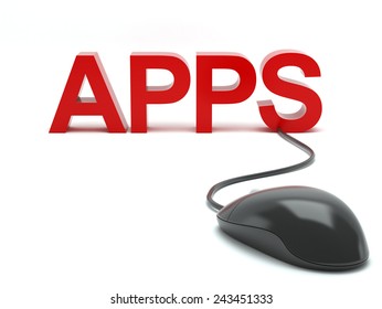 Apps  text with computer mouse