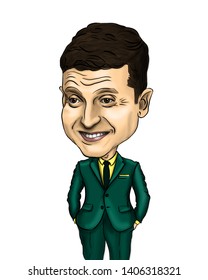 April 1, 2019 - Kiev, Ukraine. Zelenskiy Vladimir Ukrainian President Actor Humorist Caricature 