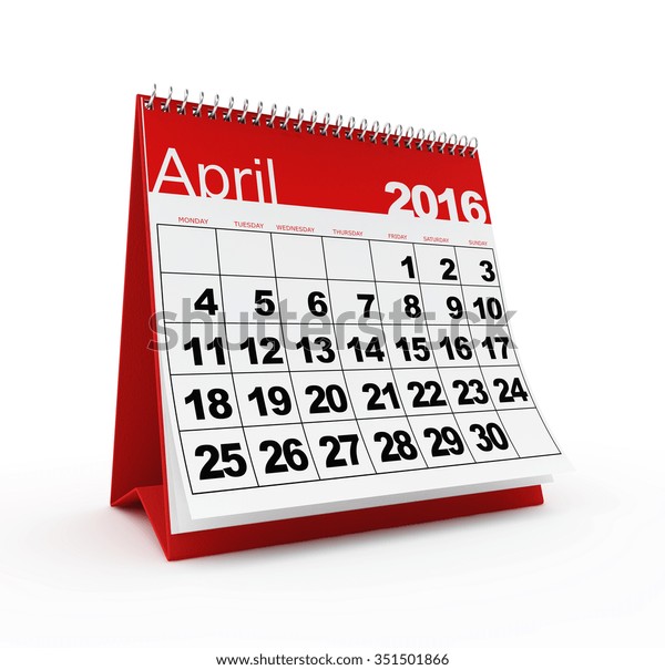 April 16 Calendar Stock Illustration