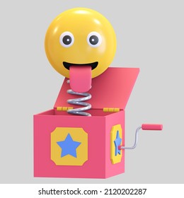 April Fools' Day Smile Prank Box 3d Render Illustration