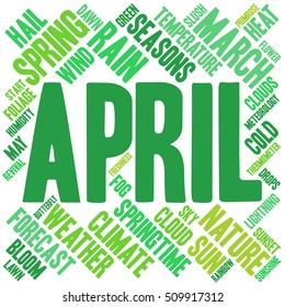 April Word Cloud Shape Square On Stock Illustration 509917312 ...