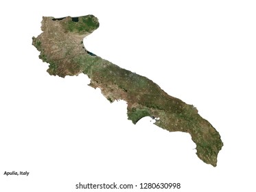 Apulia (Puglia), Italy Map (3D Illustration)