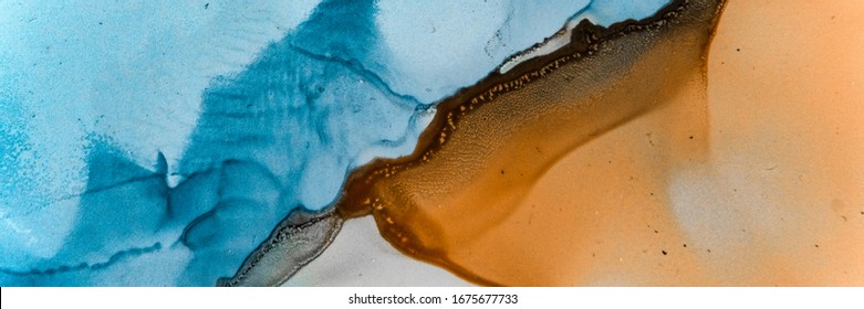 Aqua Abstract Art. Mineral Background. Blue Alcohol Inks Landscape. Sophisticated Flow Paint. Water Abstract Art. Marin Minerals Illustration. Alcohol Inks Texture. Ocean Abstract Art.