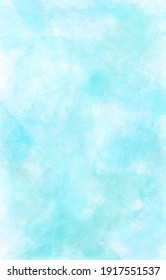 Aqua Abstract Watercolor Texture Background. Hand Drawn Color Splashing. 