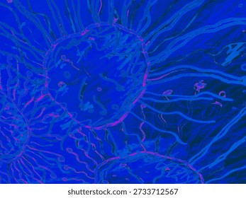 Aqua Bacterium Microscope. Bacteria Character. Sky Human Papilloma Virus. Antibodies Cells. Indigo Cough Virus. Immune Defense.
