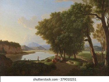 Aqua Cetosa near Rome Acetosa), by Pieter Rudolph Kleijn, 1810, Dutch painting, oil on canvas