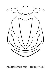 Aqua Jetski Line Art Front View Isolated  Illustration