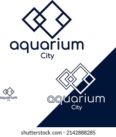 Aquarium Oceanarium Logo Fish Geometric 