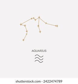 Aquarius constellation vector illustration. Aquarius constellation astrological drawing - Powered by Shutterstock