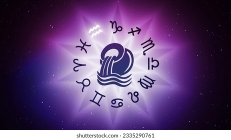 Aquarius zodiac horoscope astrology sign 3D illustration - Powered by Shutterstock