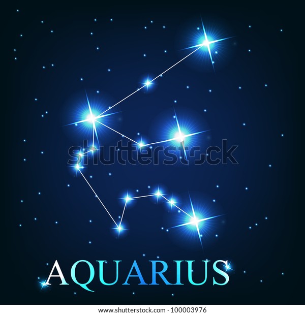 Aquarius Zodiac Sign Beautiful Bright Stars Stock Illustration ...