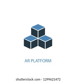 AR Platform Concept 2 Colored Icon. Simple Blue Element Illustration. AR Platform Concept Symbol Design From Augmented Reality Set. Can Be Used For Web And Mobile UI/UX