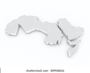 Arab League 3D Map