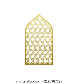 Arab Window Door Pattern. Arabian Islamic Mosque Ramadan Ornament Style.