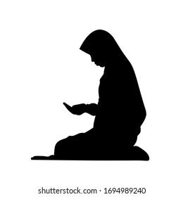 arab woman praying Silhouette design hijab 