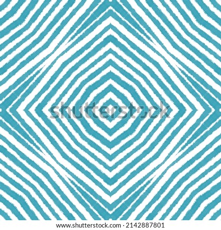 Arabesque hand drawn pattern. Turquoise symmetrical kaleidoscope background. Oriental arabesque hand drawn design. Textile ready interesting print, swimwear fabric, wallpaper, wrapping.