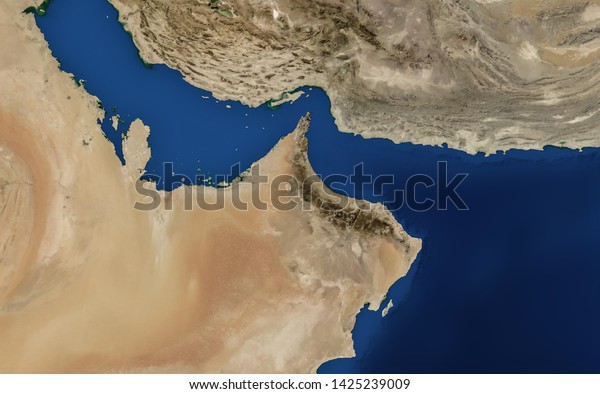 アラビア湾の湾岸地図ペルシャ湾の地図 のイラスト素材