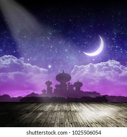Arabian night backdrop on stage