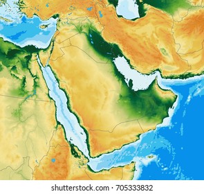 Arabian Peninsula Physical Map