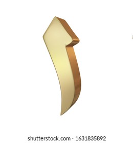 Arabic Number one, 3d rendering in gold metal color, nice and elegant font for ads 
