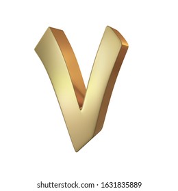 Arabic Number seven, 3d rendering in gold metal color, nice and elegant font for ads 