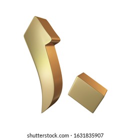 Arabic Number Ten, 3d rendering in gold metal color, nice and elegant font for ads 