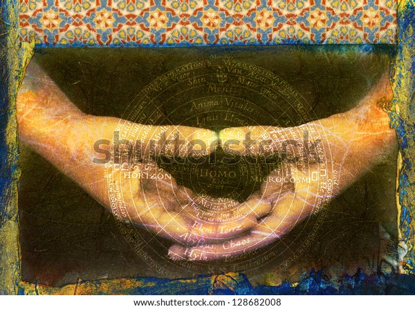 Arabic Tiles Mudra Alchemical Mandala Latin Stock Illustration ...