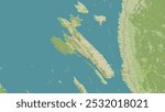 Arbe Island in the Adriatic Sea on a topographic, OSM Humanitarian style map