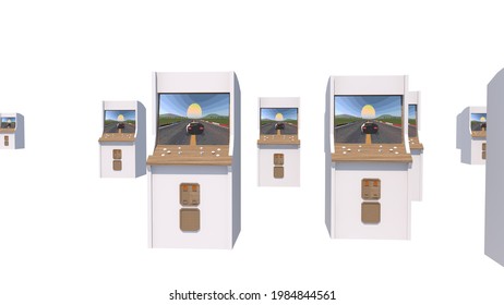 Arcade game machine. 3d illustration