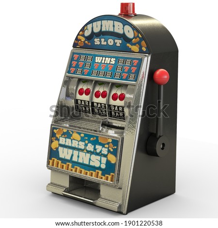 Arcade machine with handle 3D render