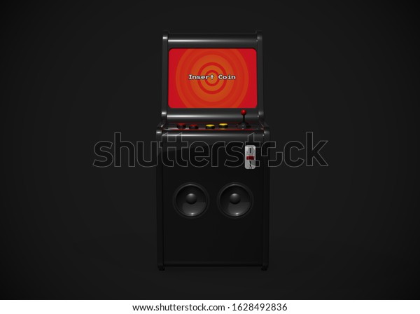 Arcade Machine Insert Coin Screen Retro Stock Illustration 1628492836 ...