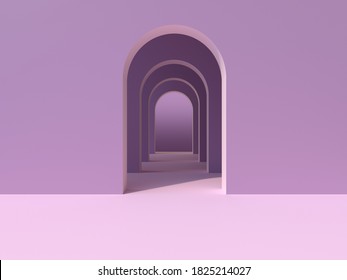 Arch Background Purple Color Display Backdrop Stock Illustration ...