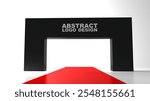 Arch design.Event arch or entrance gate mockup template of entry or welcome archway, 3D design. Event arch for sport marathon start and finish gate, exhibition or expo entrance stand frame mock up
