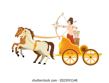 Archer Character With Horse Chariot